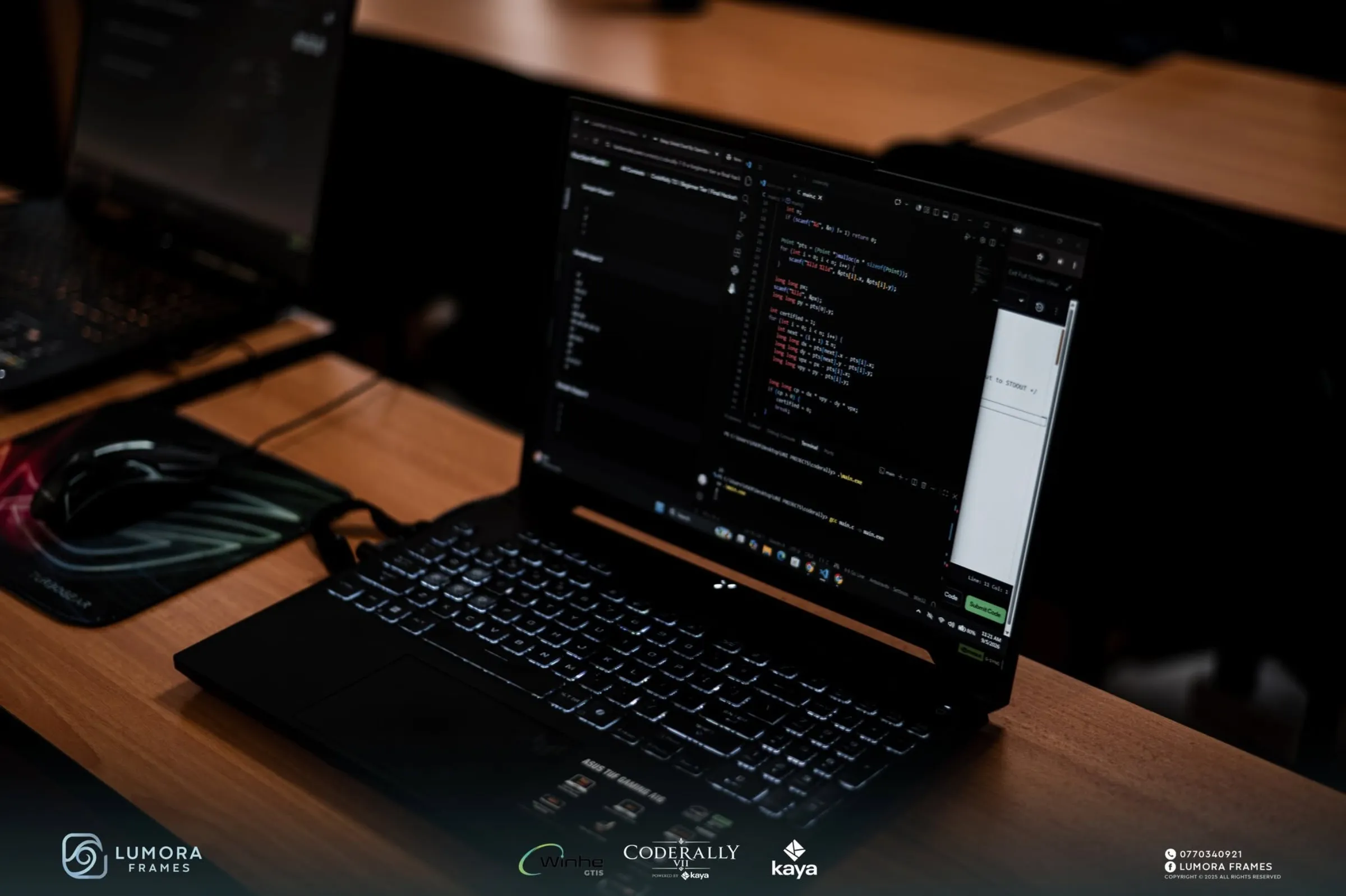 A laptop showing code during the 24 hour hackathon
