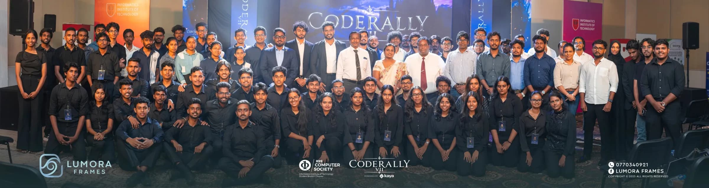 The full CodeRally VII crew, organisers and guests in one panoramic frame