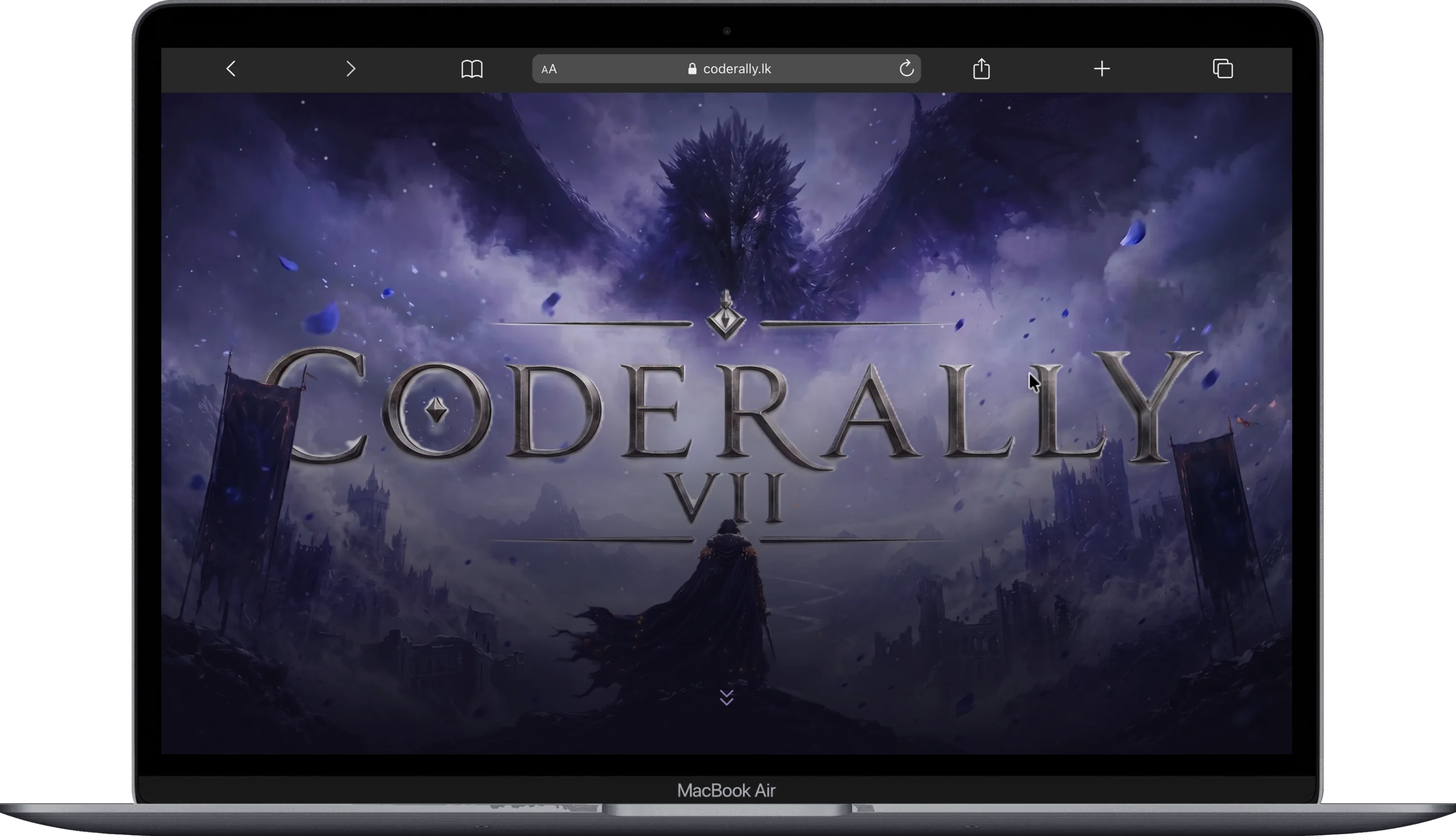CodeRally VII landing hero with the dragon artwork