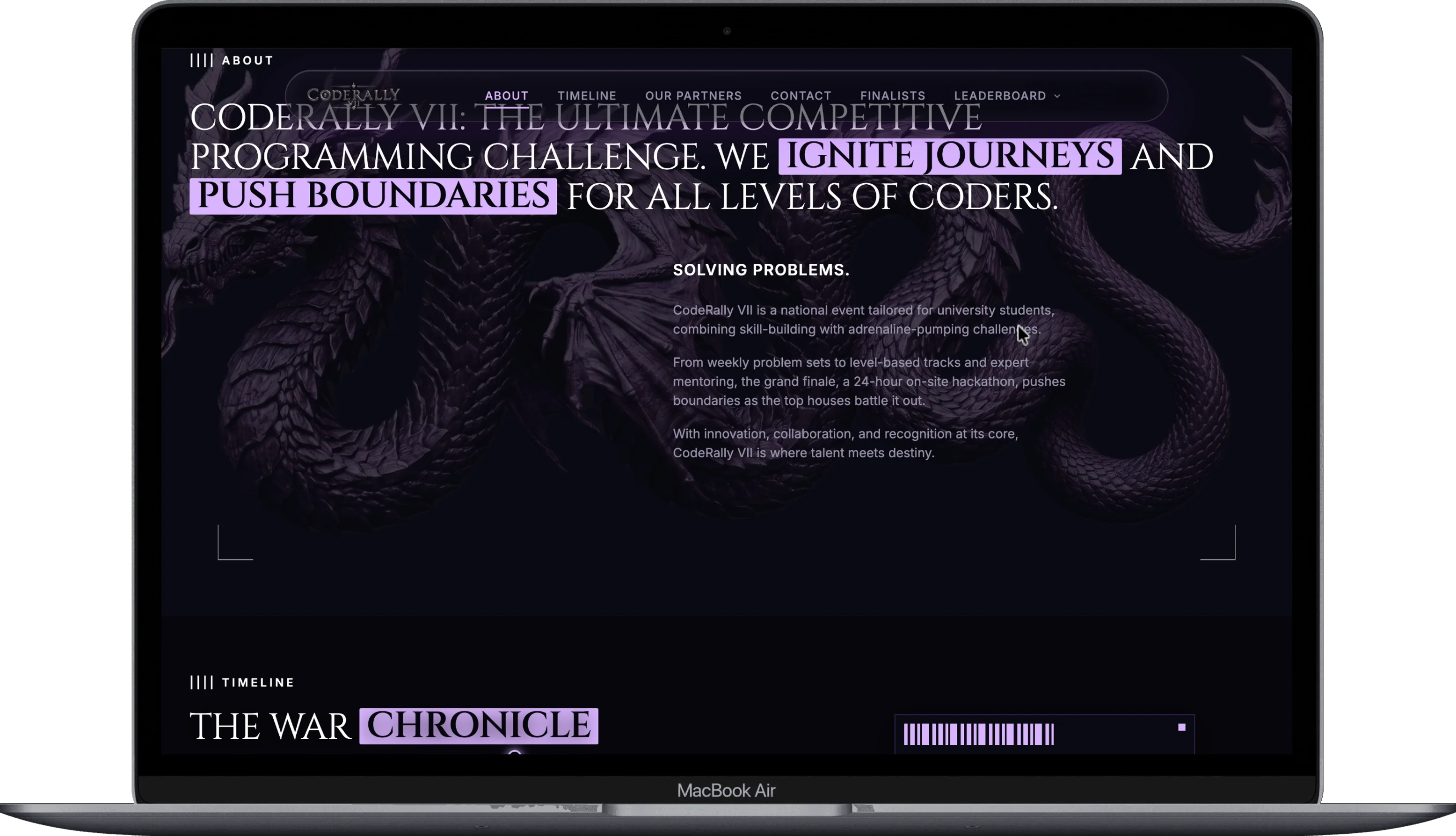 About section: the ultimate competitive programming challenge