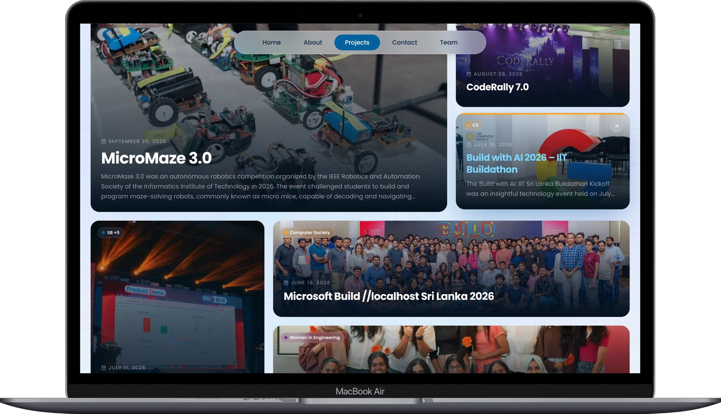 Events archive with MicroMaze 3.0 and CodeRally 7.0