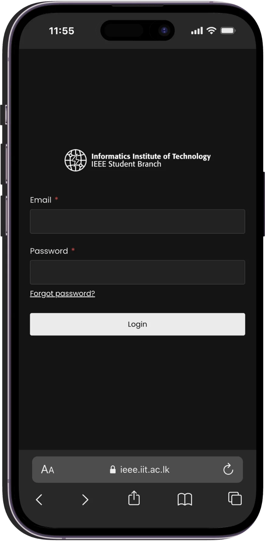 Admin dashboard login