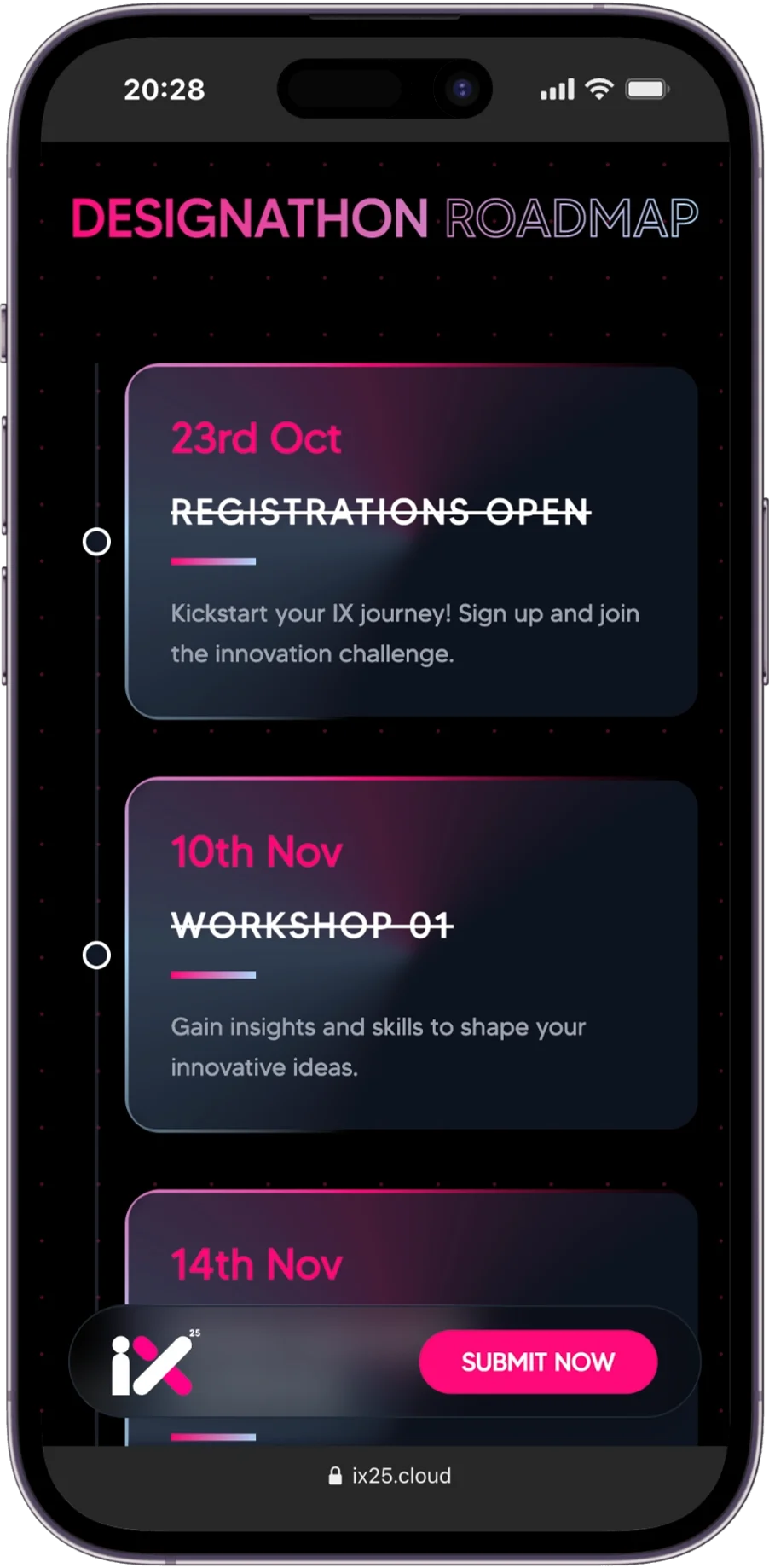 Designathon roadmap on mobile