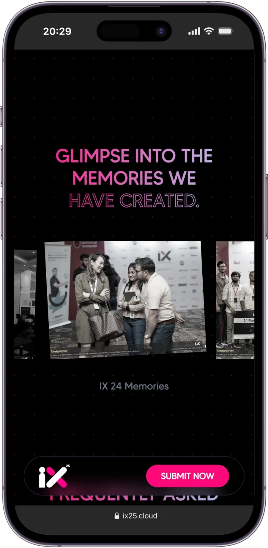 Memories gallery on mobile