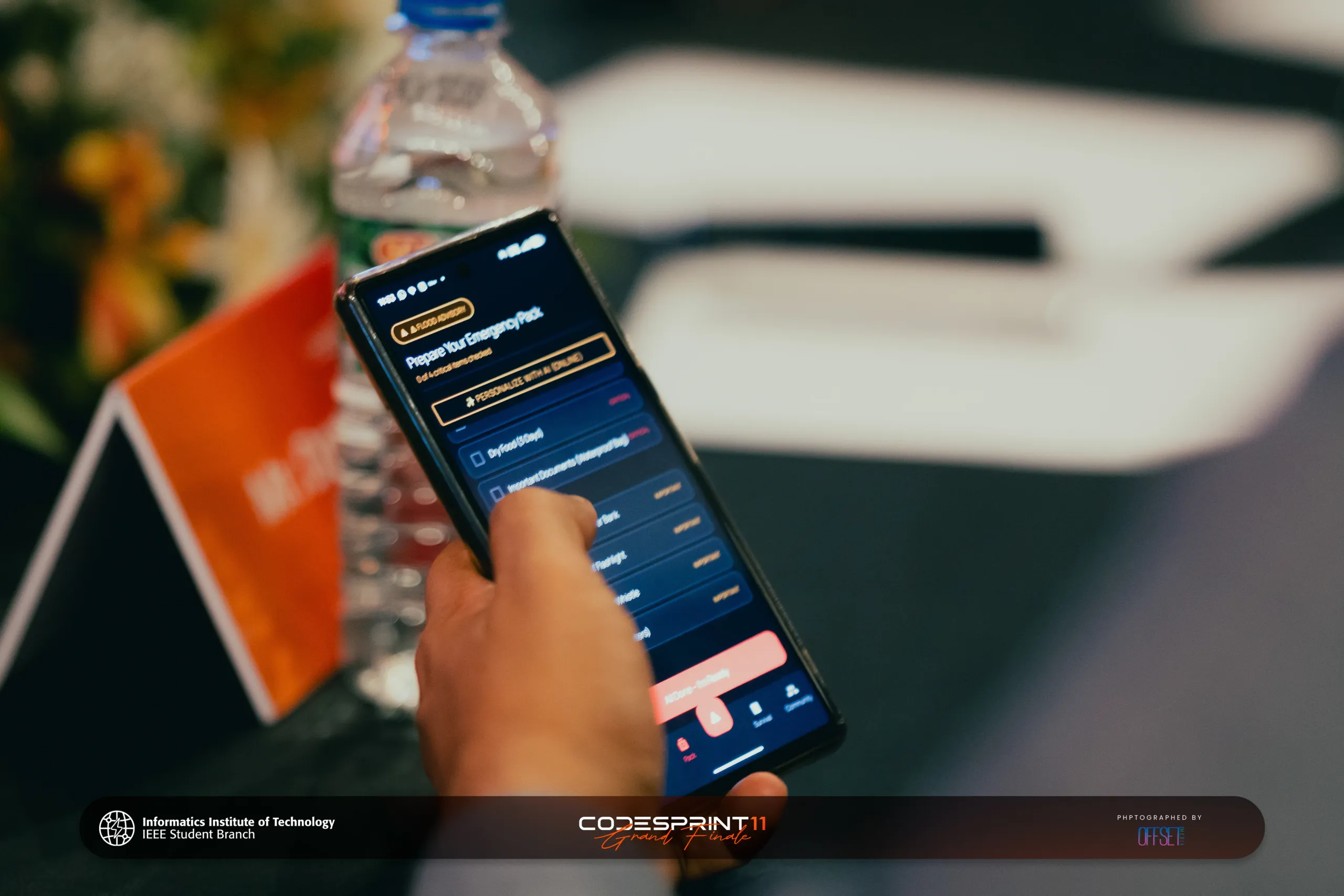 A participant using the CodeSprint competition interface