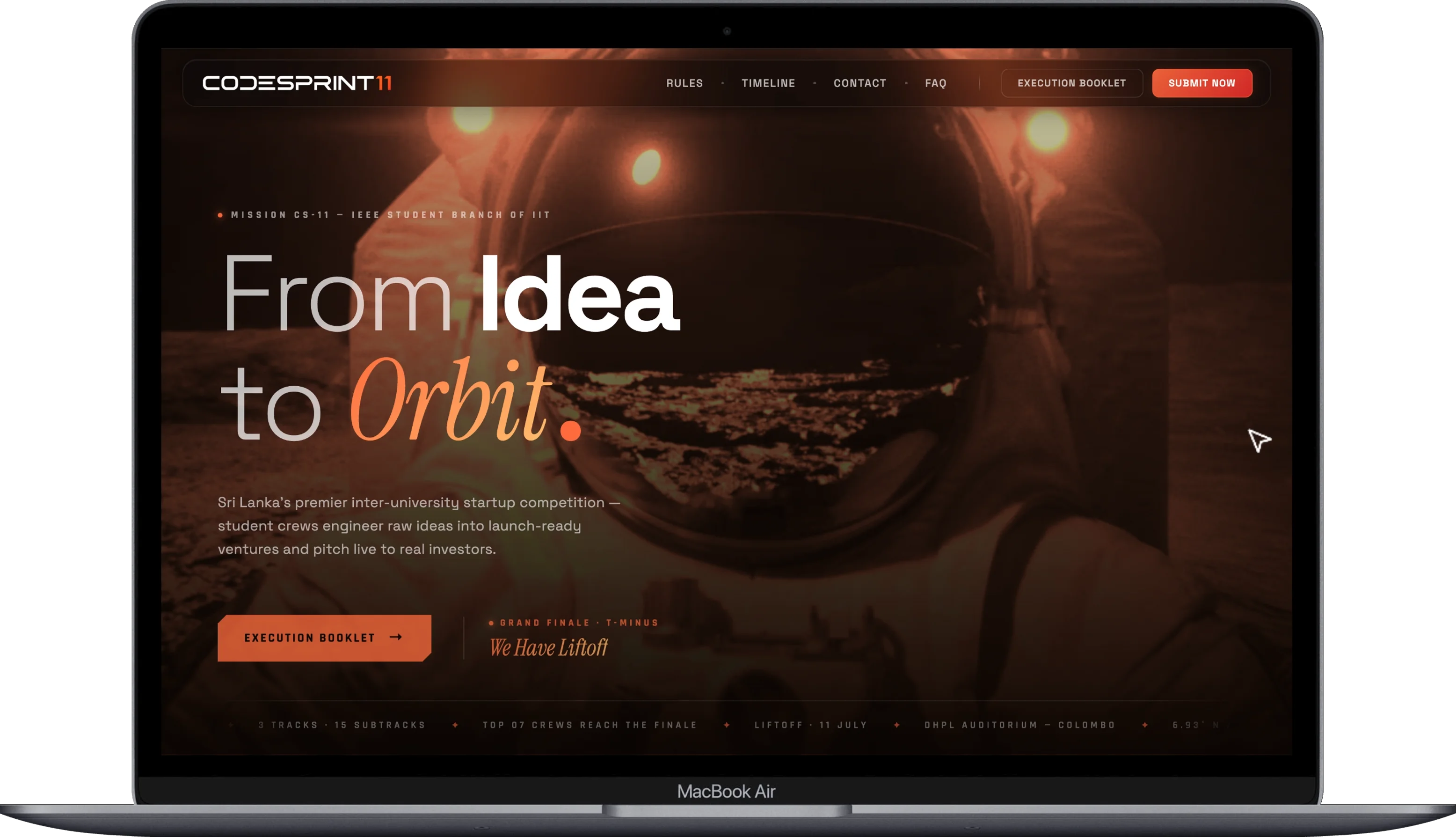 CodeSprint desktop homepage