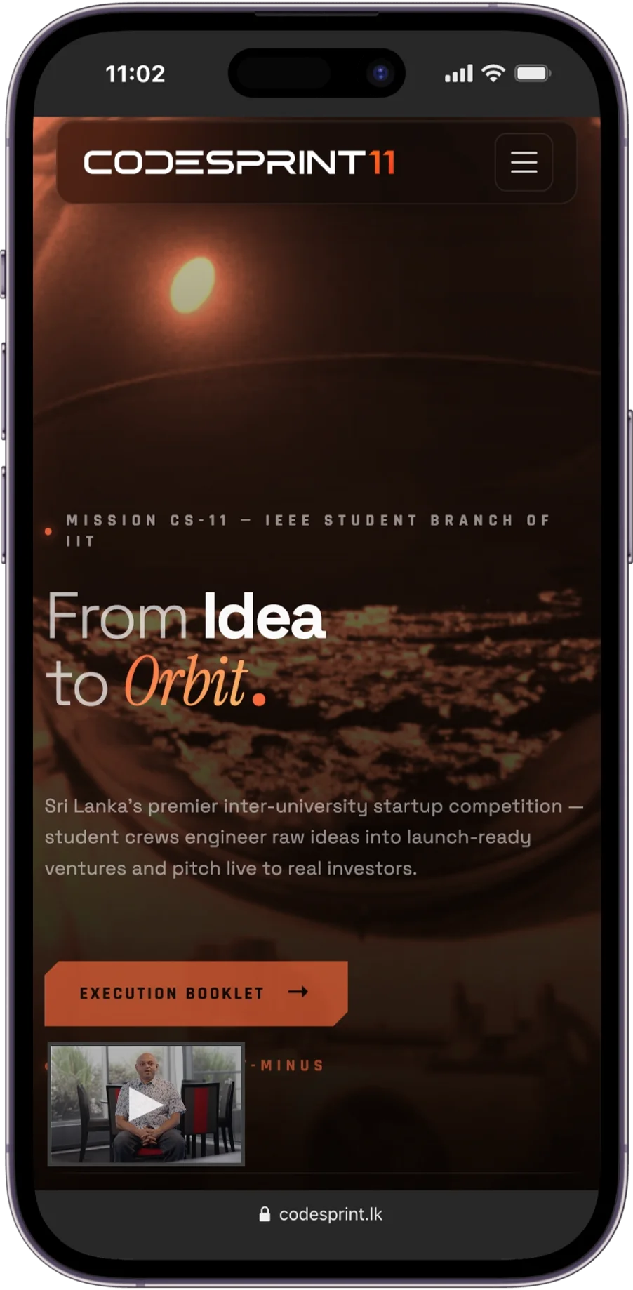 CodeSprint mobile homepage