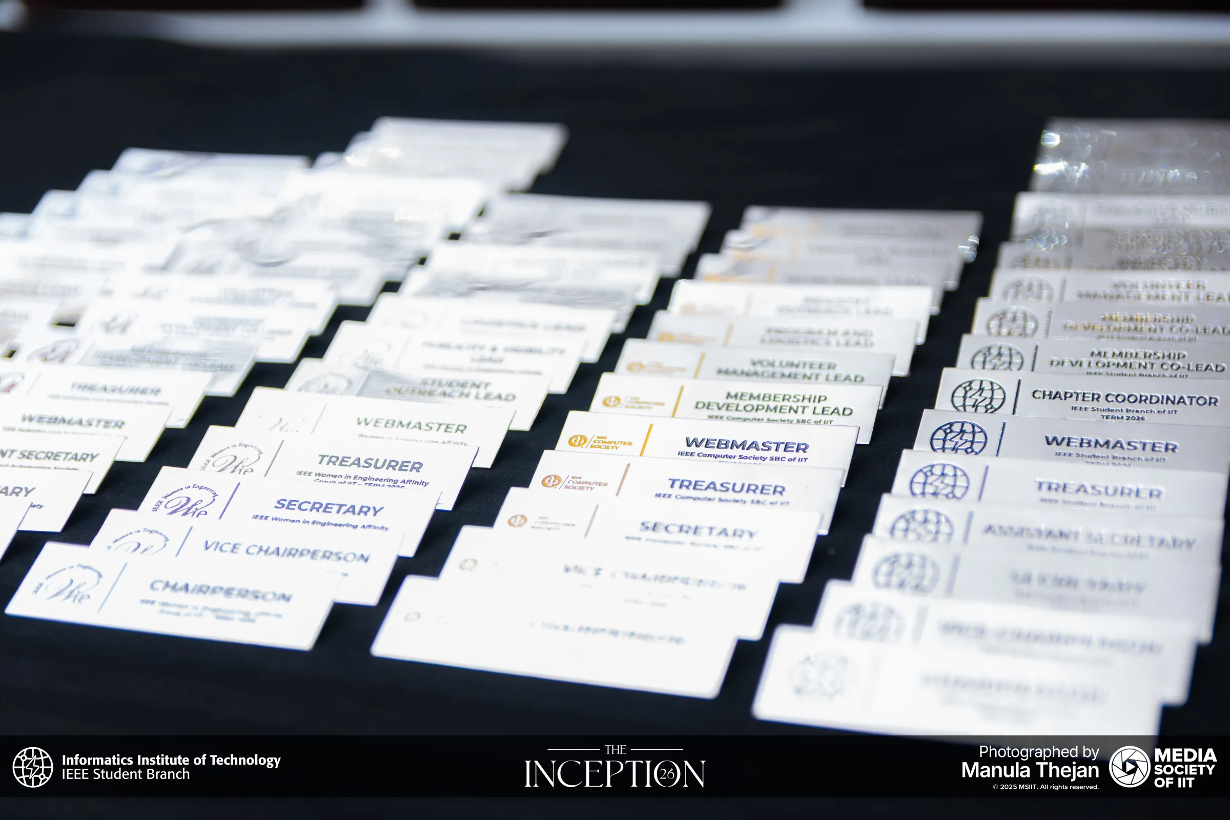 Name plates for every office bearer laid out at the ceremony