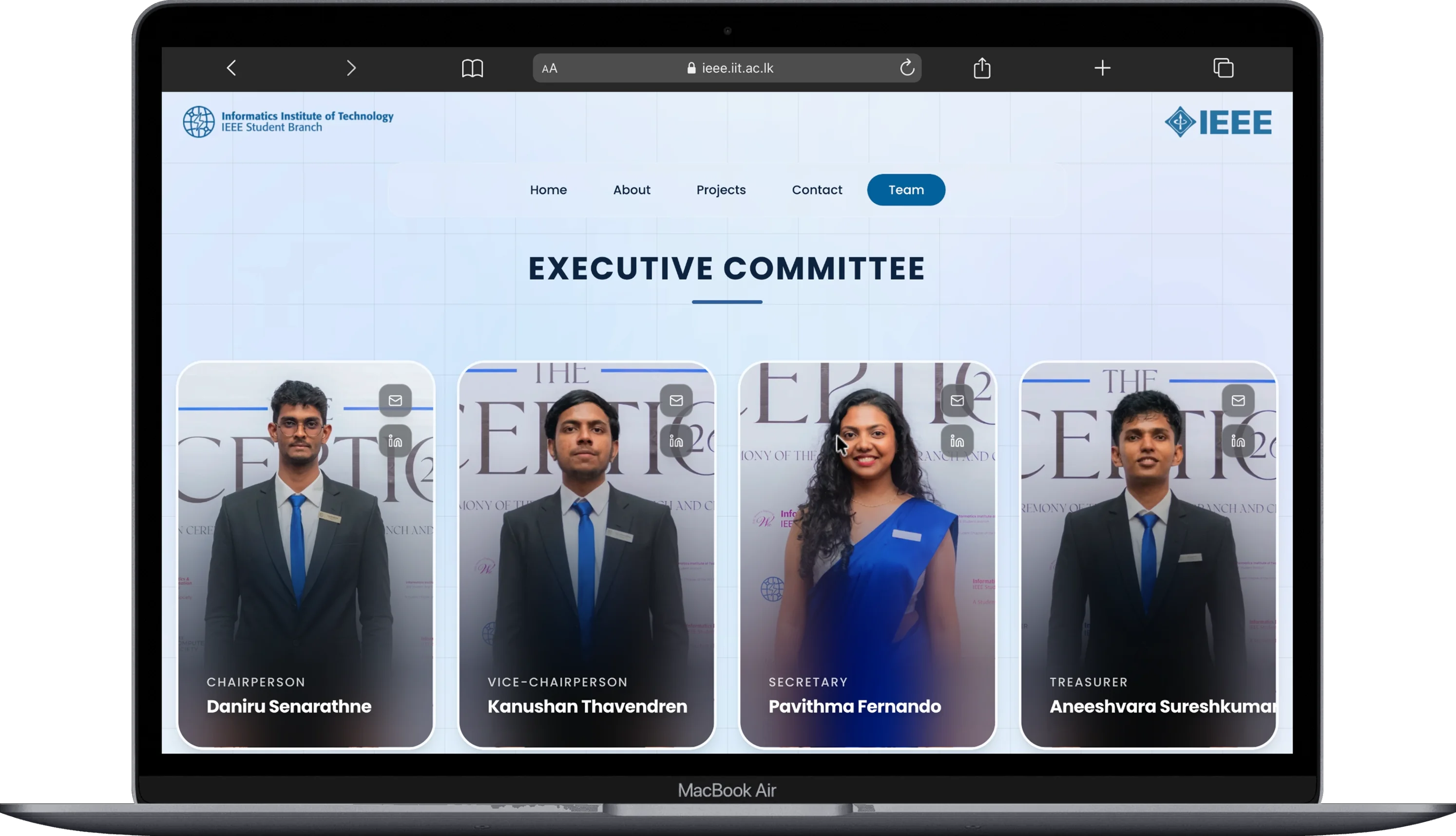 Executive committee profile cards