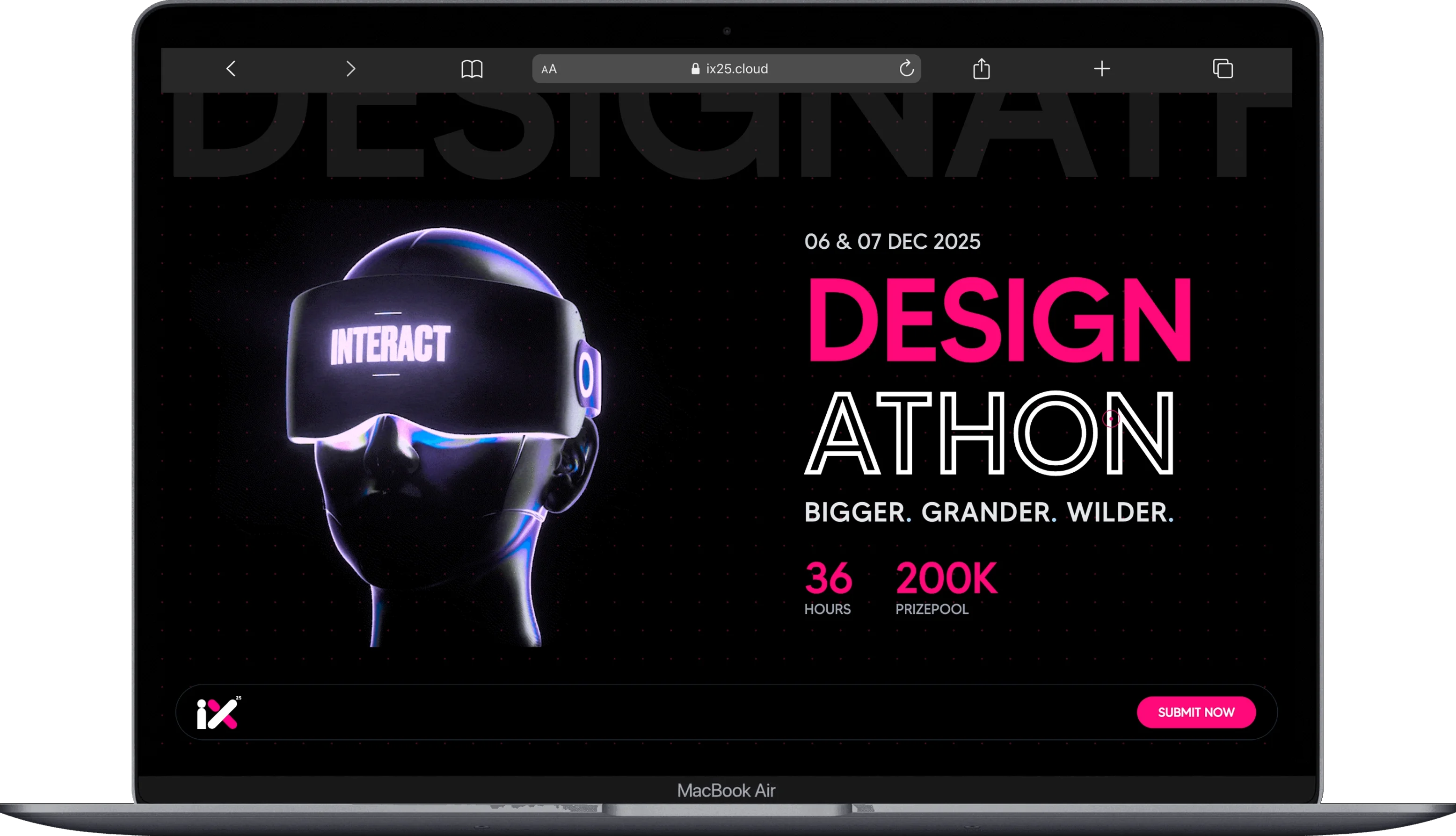 IX 25 homepage — Designathon hero